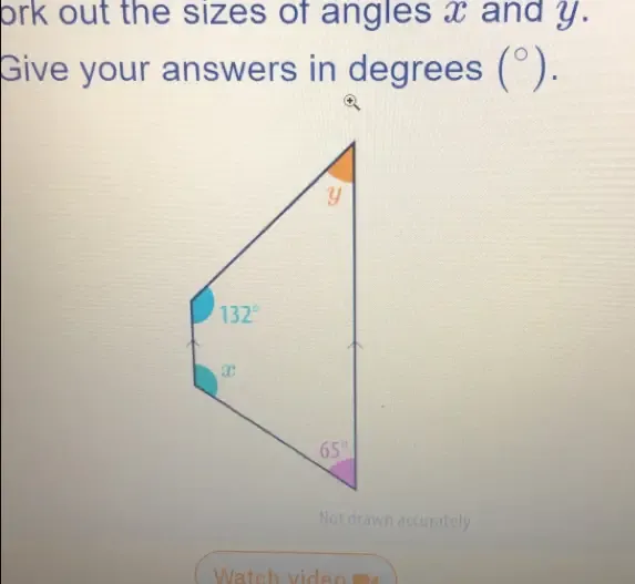 Solved: ork out the sizes of angles x and y. Give your answers in ...