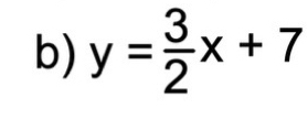 y= 3/2 x+7