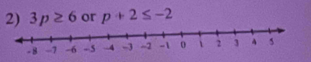 3p≥ 6 or p+2≤ -2