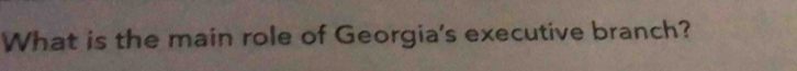 What is the main role of Georgia's executive branch?