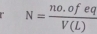 N= (no.ofeq)/V(L) 