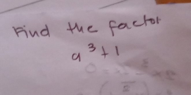 Find the factor
a^3+1