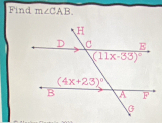 Find m∠ CAB.