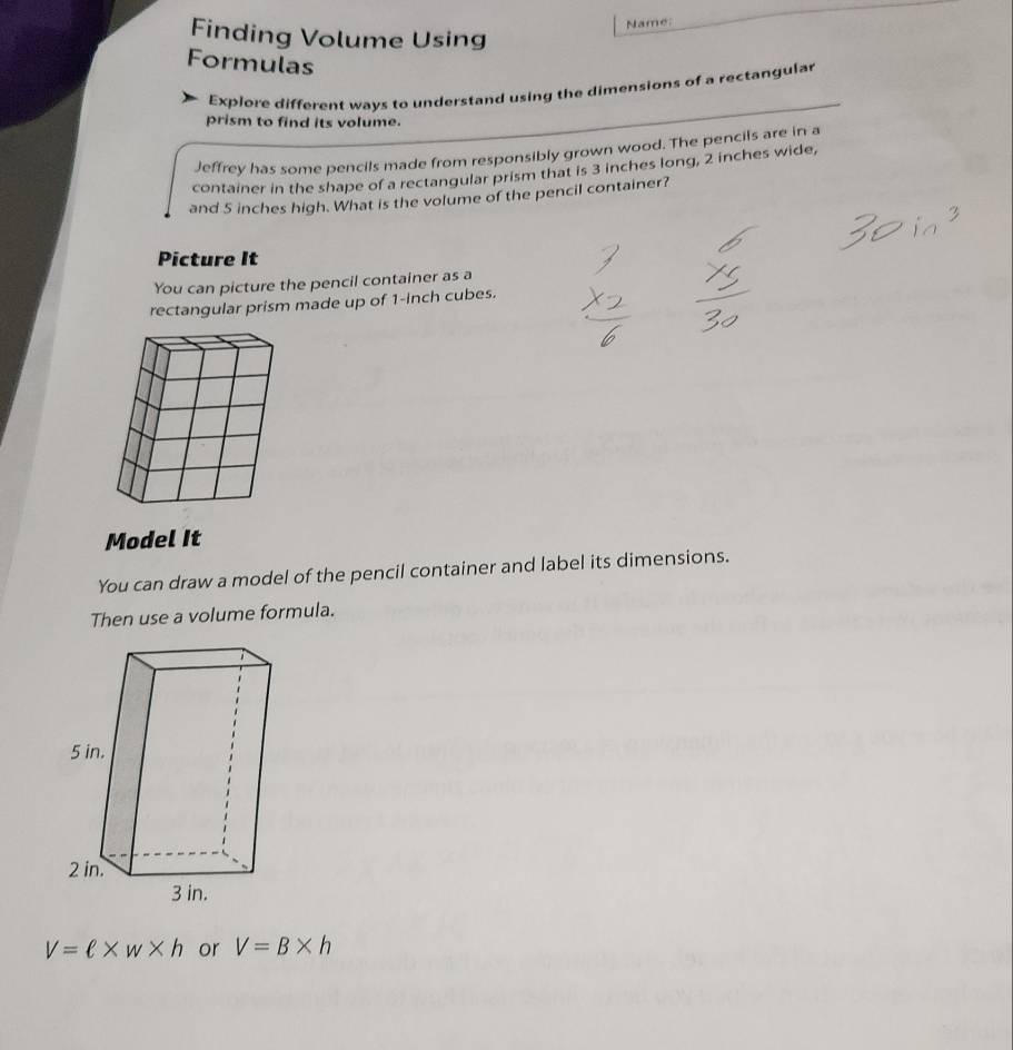 Solved: Name: Finding Volume Using Formulas Explore different ways to ...
