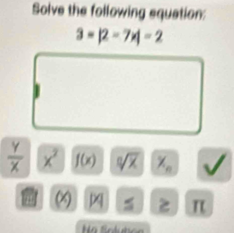 Solve the following equation:
 Y/X  x^2 f(x) 1 x
π