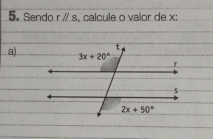 Sendo rparallel s , calcule o valor de x:
a)