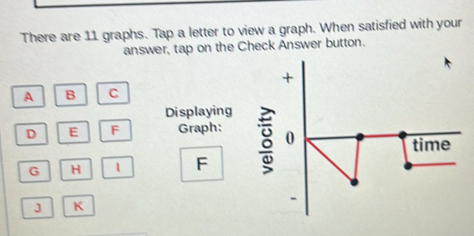 Solved: There are 11 graphs. Tap a letter to view a graph. When ...