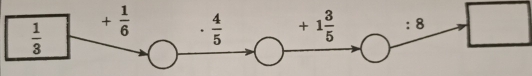  1/3 
+ 1/6   4/5  +1 3/5  :8 □