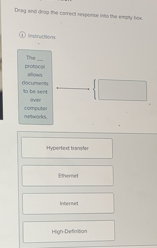 Solved: Drag and drop the correct response into the empty box ...