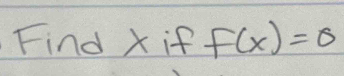 Find X if f(x)=0