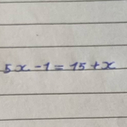 5x-1=15+x