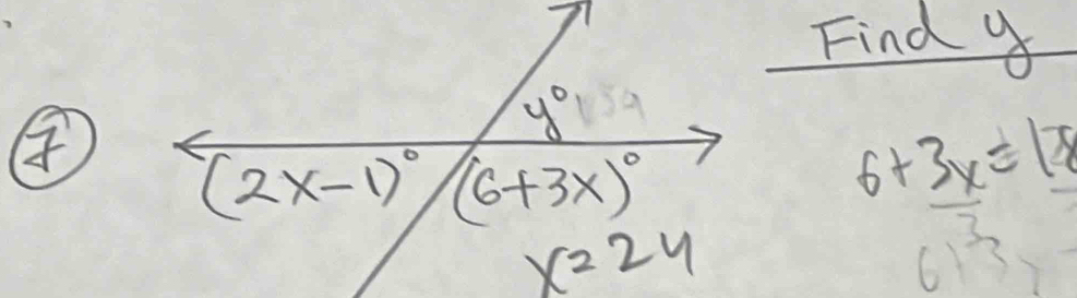 Find y

6+3x=18
to
6137