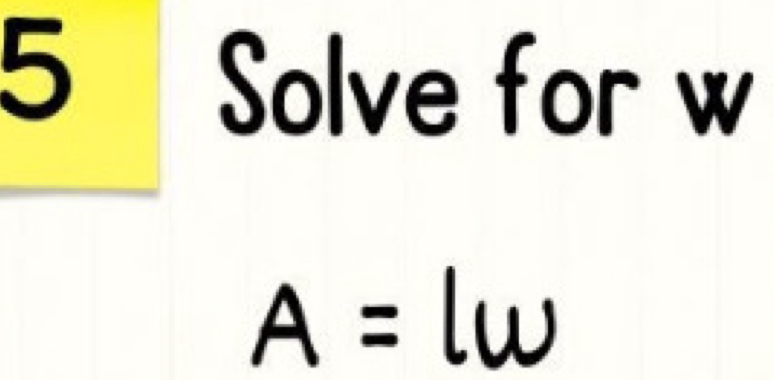 Solve for w