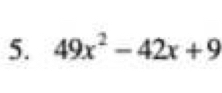 49x^2-42x+9