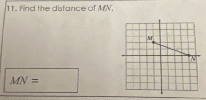 Find the distance of MN.
MN=