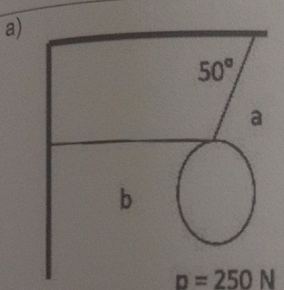 50°
a 
b
n=250N