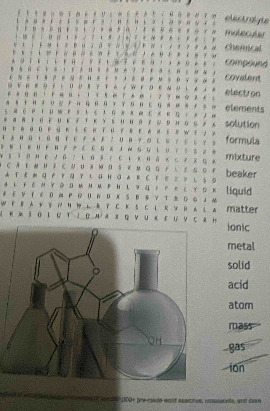 molecuter 
1   β ！  1 β  
j 
chemical 
D b ì ì 
A B ī 
compound 
covalent 
B V в G 3 1 UU B 7 A J W P R Μ ↓ A 3 2 electron 
」 。 
A き Ν 2 UU P H Q Π 7 Y Ο Ν Ε Q в м ΕF S ッ elements 
E B | U  F B C G K C 
solution 
N ￥ B B D Ε G Ν δ C K Τ Dγ B Ε A K Ε R ょ ㄨ 
T X R B ！ ⑥ T E F A Ε I U B Y Ο L S ： S L γ S formula 
￥ Ν I K U N F P C C G X J M G U L U 1 S S % B 
4 § BпE  D I 1 O5 ！ C ！ X H D × C % mixture 
C RE ΜU ⅱ E UU X O 5 % Μ Q G ： ε G 。 F beaker 
A T EM Q F Y Q Y L O H O A R C P E % P L S D 
A L V C Ν Y D O MN M P Ν L ν Q I F κ ( γ 。 κ liquid 
K E V TC O M P D U N D X S B B Y T B. O G J M 
W F B A V § H N W L R T C K S C L RV R A L A matter 
I κ ΜSO Ε U T ΙΟΝ Κ X Q ν U Κ Ε U ν C R H 
ionic 
metal 
solid 
acid 
atom 
mass 
gas 
ion 
a 000× pre-made word searches, crsawords, and more