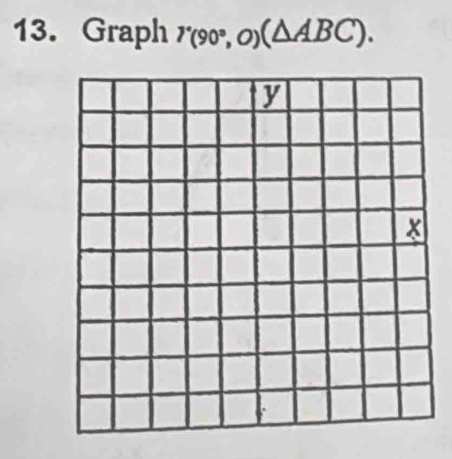 Graph r_(90°,O)(△ ABC).