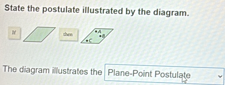 Solved: State the postulate illustrated by the diagram. If then a B C ...