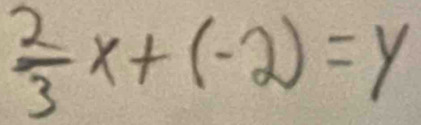  2/3 x+(-2)=y