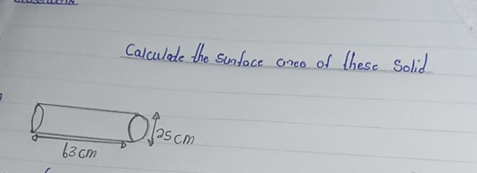 Calculade the surface aneo of these Solid