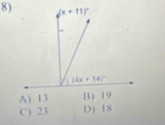 A) 13 B) 19
C) 23 D) 18