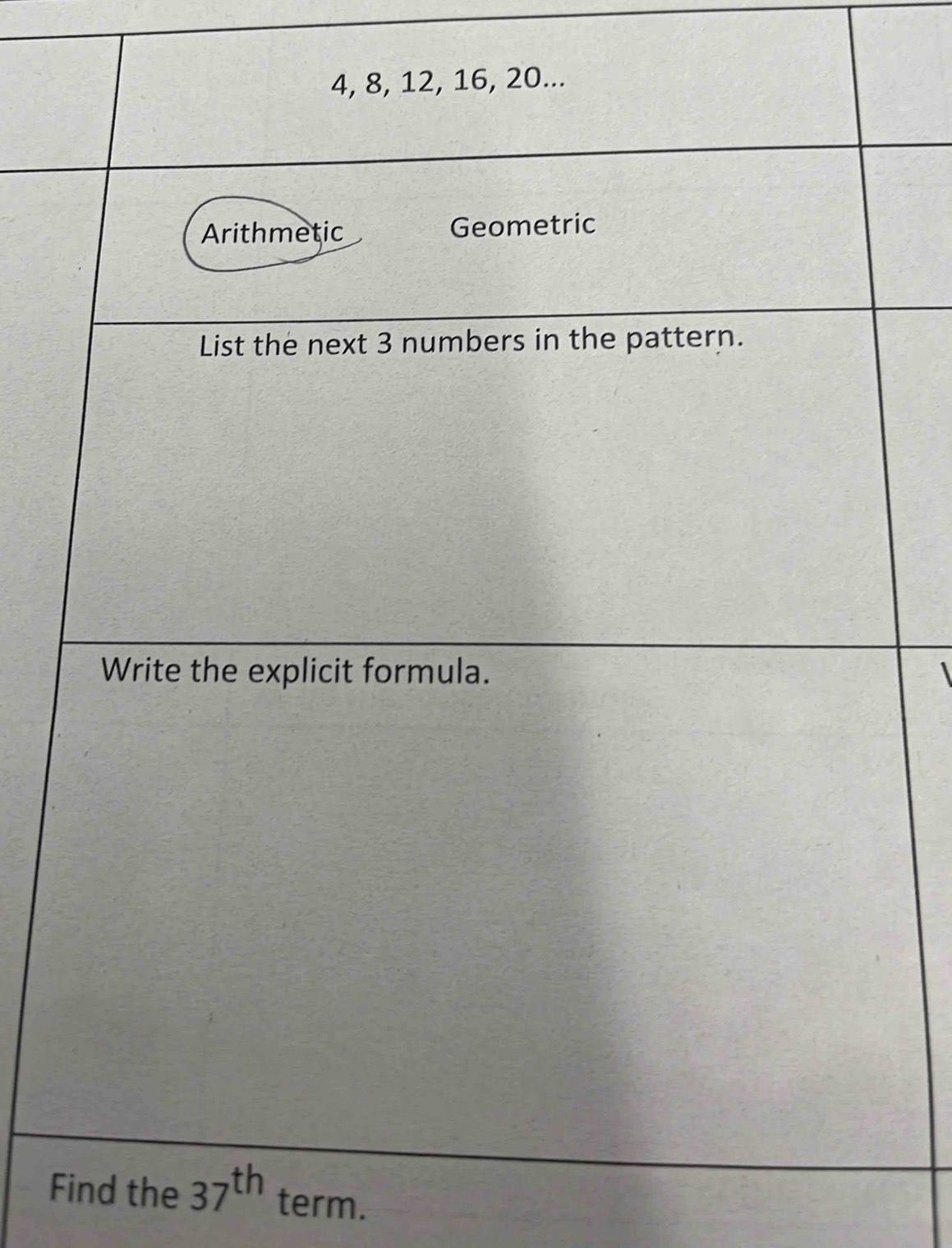 Find the 37^(th) term.