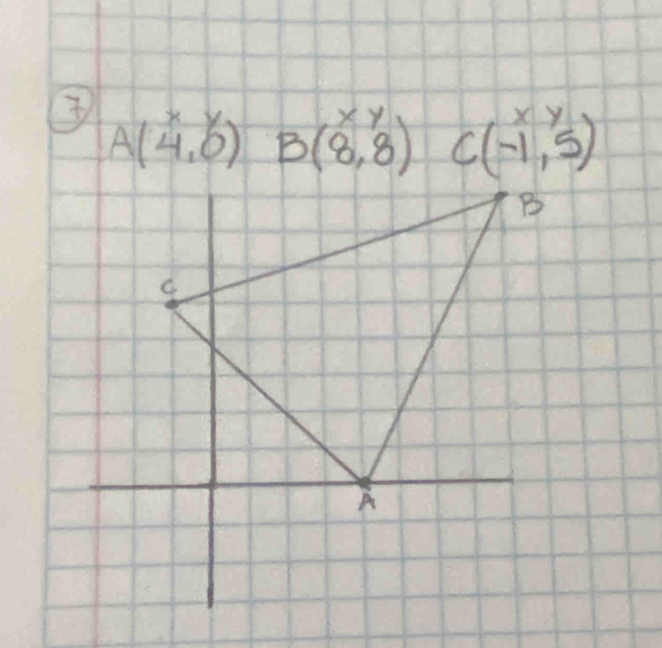 A( x/4 ,endarray ) B(8,8) C(-1,5)