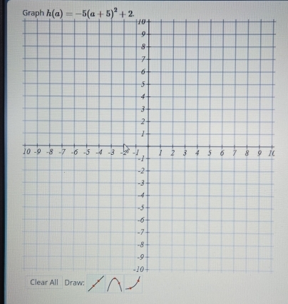 Graph h(a)=-5(a+5)^2+2