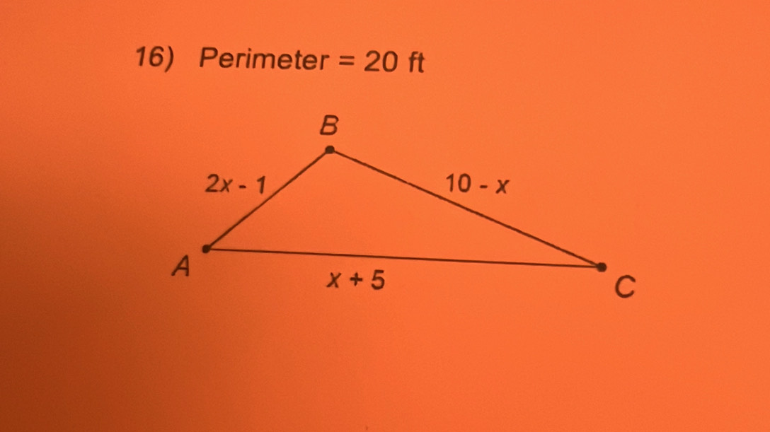 Perimeter =20 ft