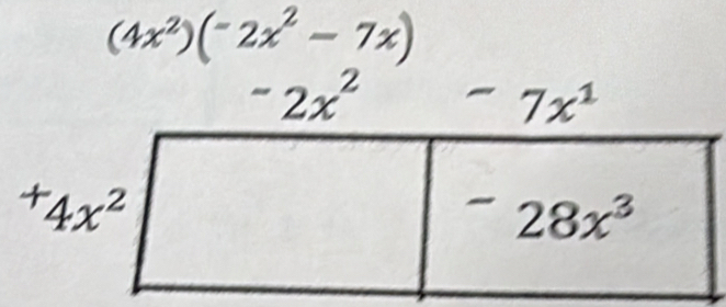 (4x^2)(-2x^2-7x)