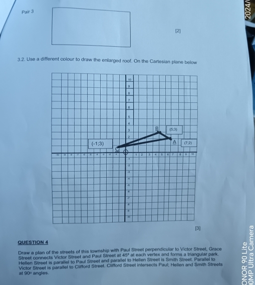 Solved: Pair 3 [2] 3.2. Use a different colour to draw the enlarged ...