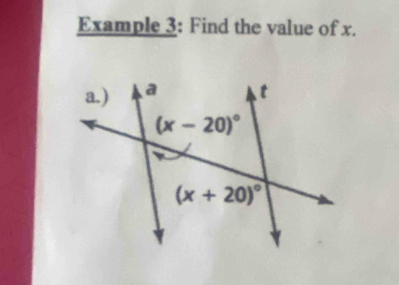 Example 3: Find the value of x.