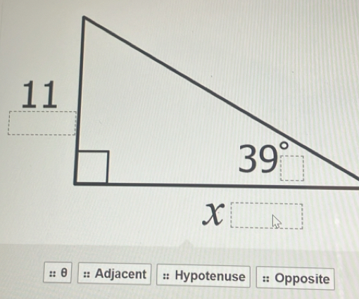 θ Adjacent Hypotenuse Opposite