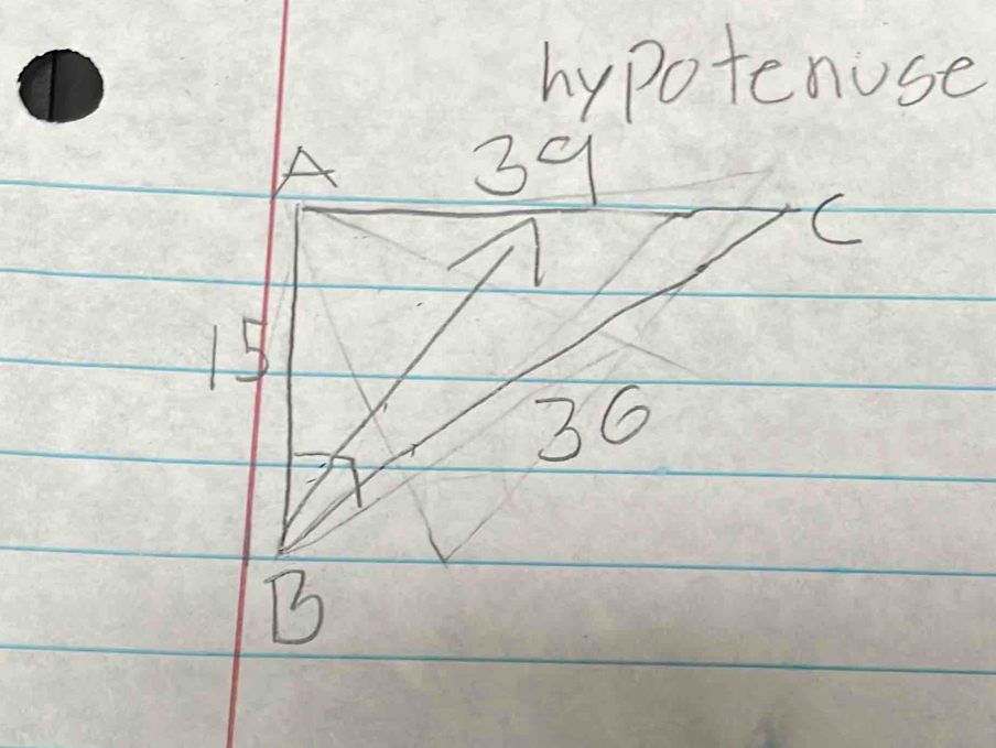 hypotenuse
39
C
19
36
B