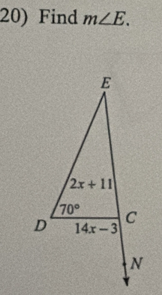 Find m∠ E.