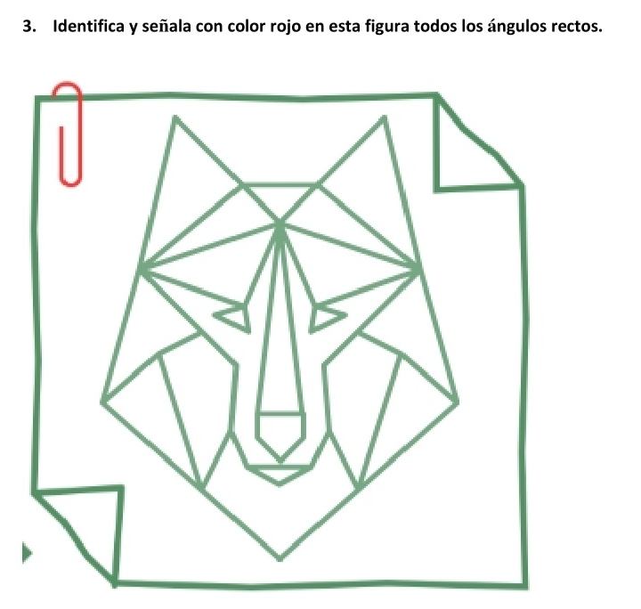 Identifica y señala con color rojo en esta figura todos los ángulos rectos.