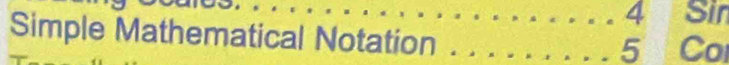 Sir 
Simple Mathematical Notation . . . . . . . . . 5 Co