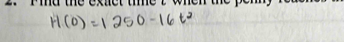 H(0)=1250-16t^2