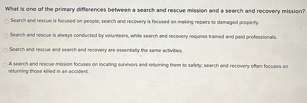 Solved: What is one of the primary differences between a search and ...