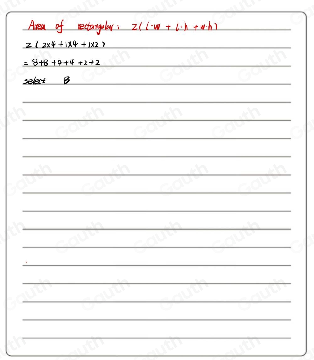 Solved: The following figure shows a right rectangular prism. Which ...