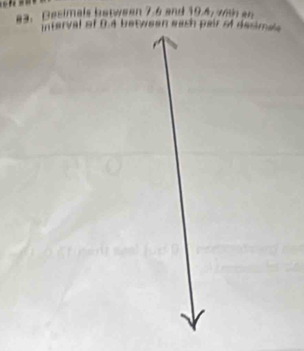 a3. Desimals batween 7.6 and 19.4, weh an 
interval of 0.4 between each pair of desimes