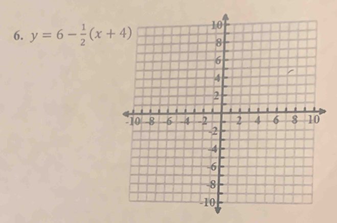 y=6- 1/2 (x+4)