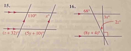 68°
3x°
2z°
(8y+4)^circ 