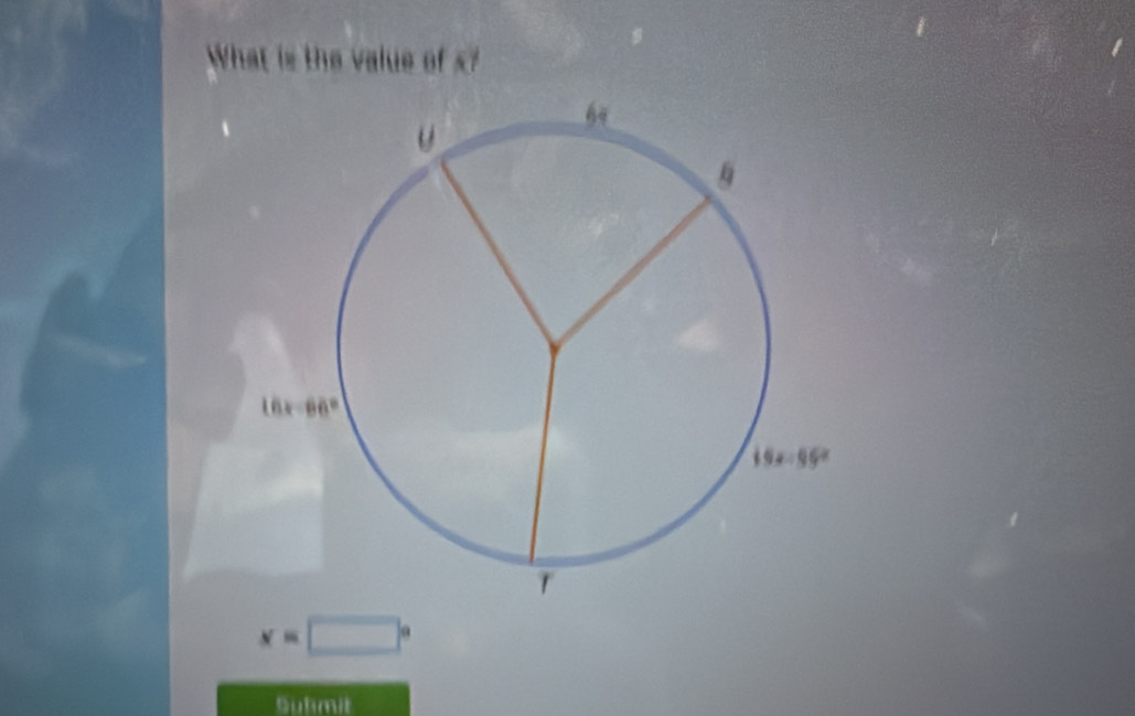 What is the value of s?
x=□°
Sutimit