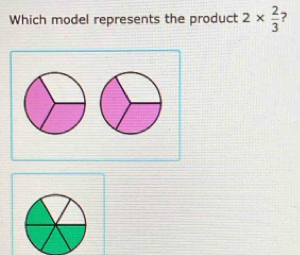 Which model represents the product 2*  2/3  ?