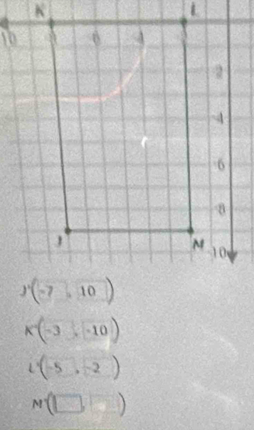 K(-3,-10)
L'(-5,-2)
M'(□ ,□ )