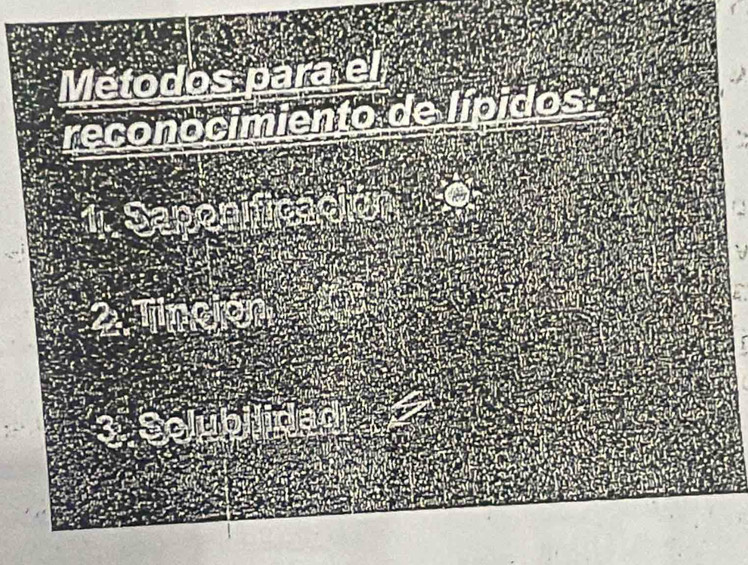 Metodos 
reconócimiento de lípidos 
Yo