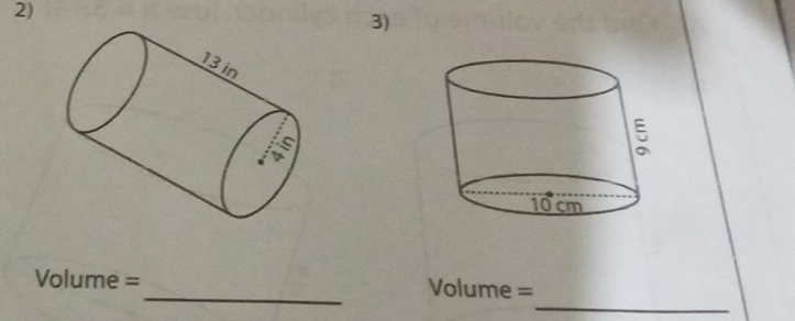 Volume = _ Volume =