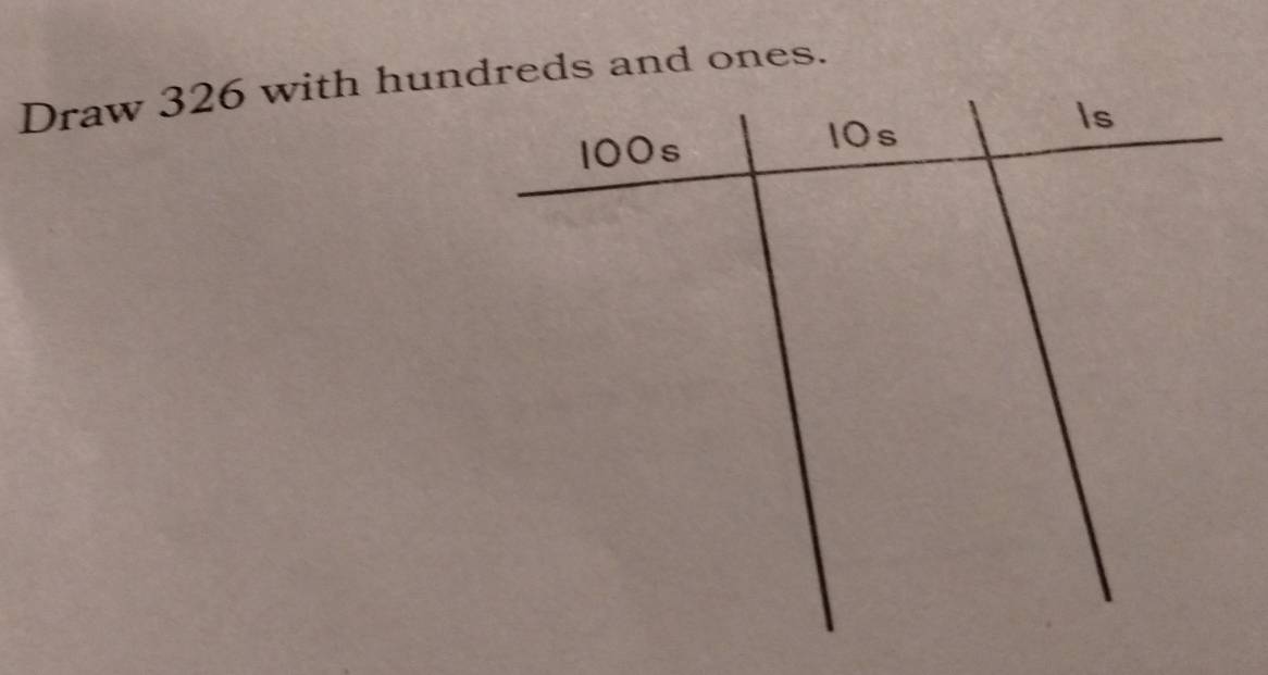 Draw 326 with hundreds and ones.